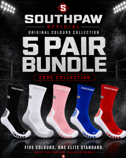 5-Pair Boxing Socks Bundle | Non-Slip Grip | Worn by Olympians & World Champions