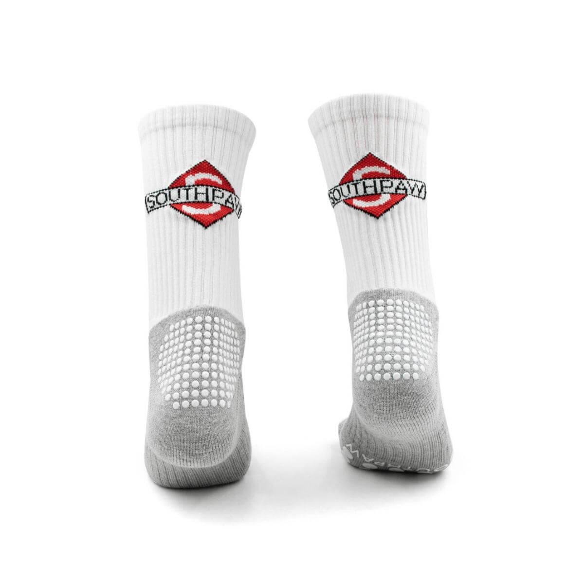 Southpaw Official white boxing socks performance fit non slip grip detail anti blister grips