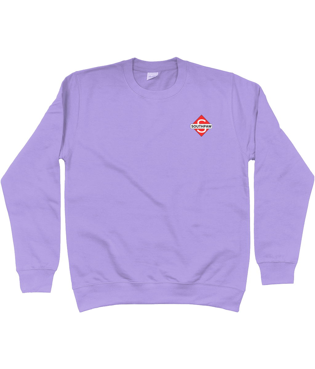 Front view | a purple Jumper with a small logo, this is lightweight and moisture wicking for youth athletes