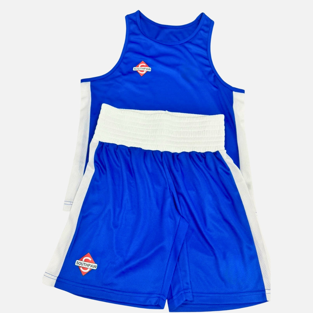 Youth Blue Amateur Boxing Kit | Competition Vest & Shorts