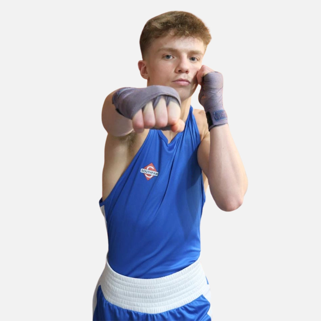 Blue Amateur Boxing Kit | Competition Vest & Shorts